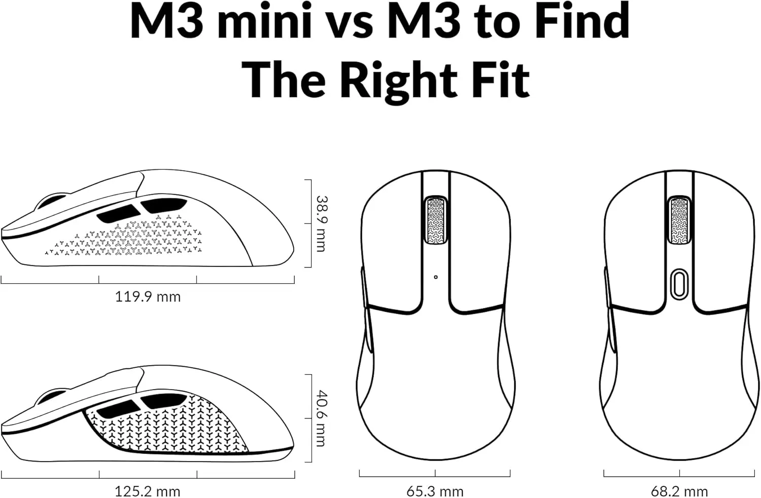 Keychron M3 Mini Wireless Optical Mouse, Bluetooth 5.1/2.4 GHz/Wired Gaming Mouse, Programmable PixArt 3395 Sensor with up to 26,000 DPI/ 650 IPS, Lightweight Ergonomic for Windows Mac Linux - Black