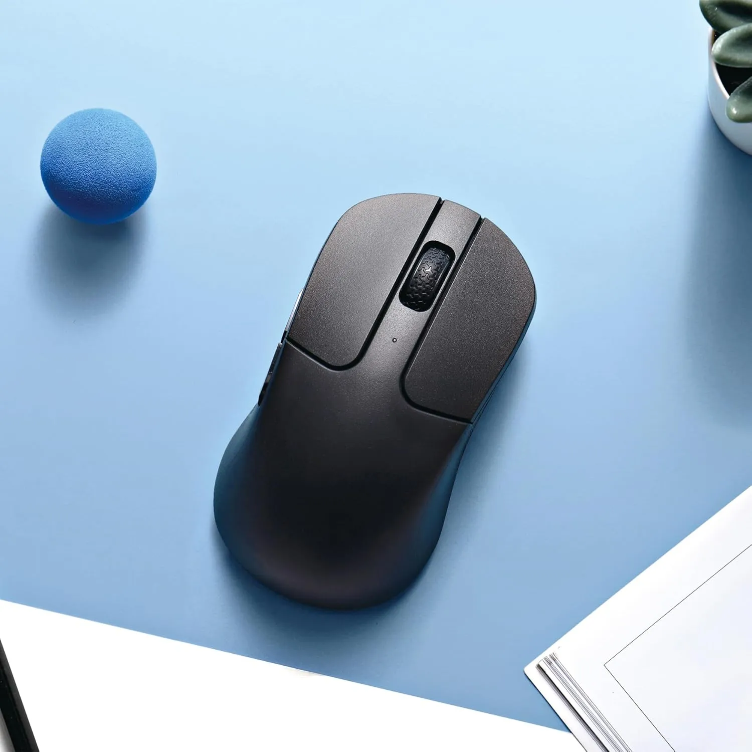 Keychron M3 Mini Wireless Optical Mouse, Bluetooth 5.1/2.4 GHz/Wired Gaming Mouse, Programmable PixArt 3395 Sensor with up to 26,000 DPI/ 650 IPS, Lightweight Ergonomic for Windows Mac Linux - Black