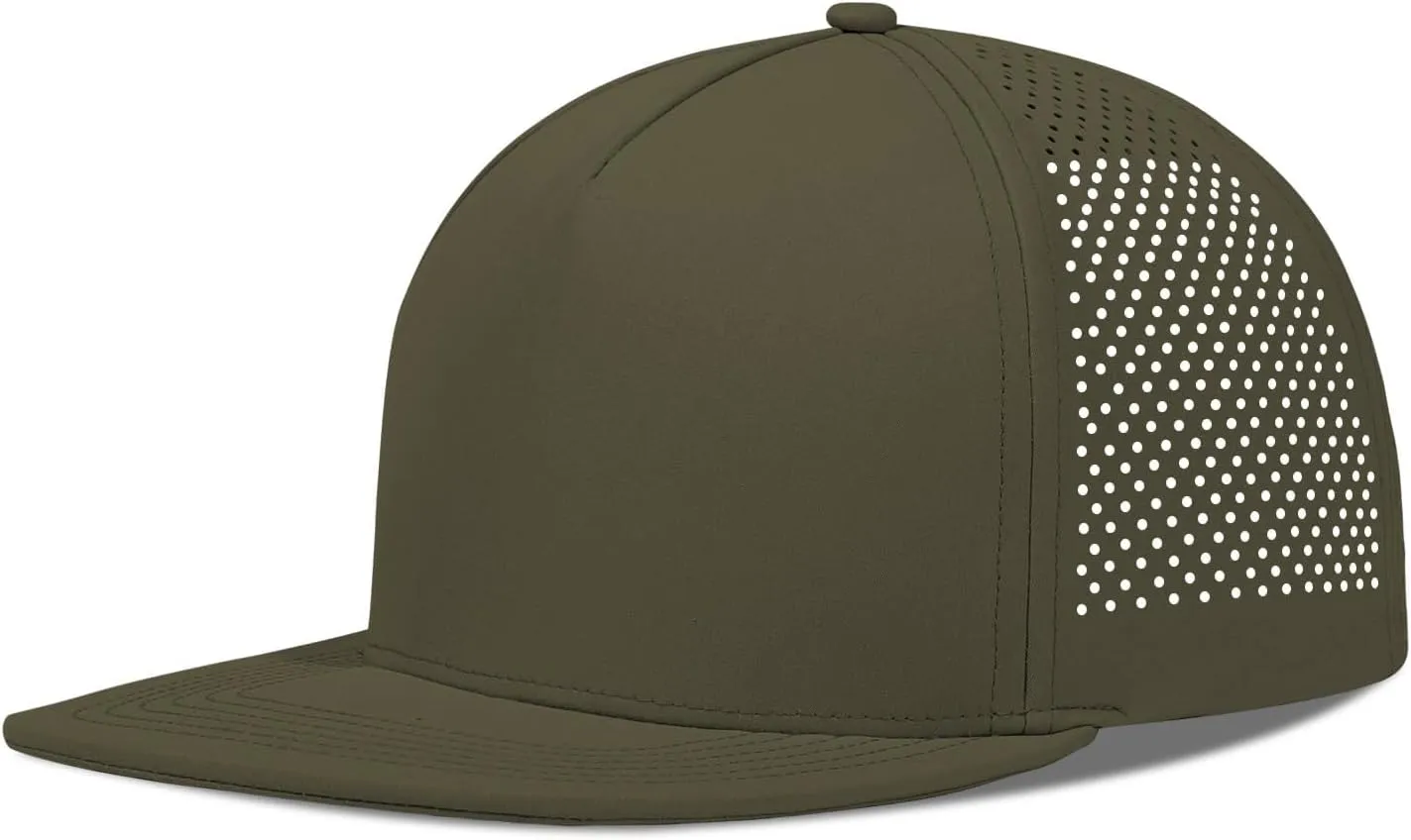 LiuSuper M/L/XL/XXL Flat Brim 5 Panel Hats for Men Performance Mens Snapback Hats Quick Dry Laser Perforated Baseball Cap