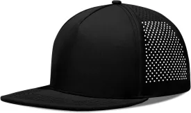 LiuSuper M/L/XL/XXL Flat Brim 5 Panel Hats for Men Performance Mens Snapback Hats Quick Dry Laser Perforated Baseball Cap
