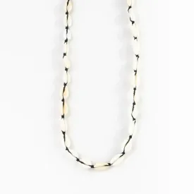 LIVADI COWRIE SHELL CHOKER NECKLACE IN BLACK