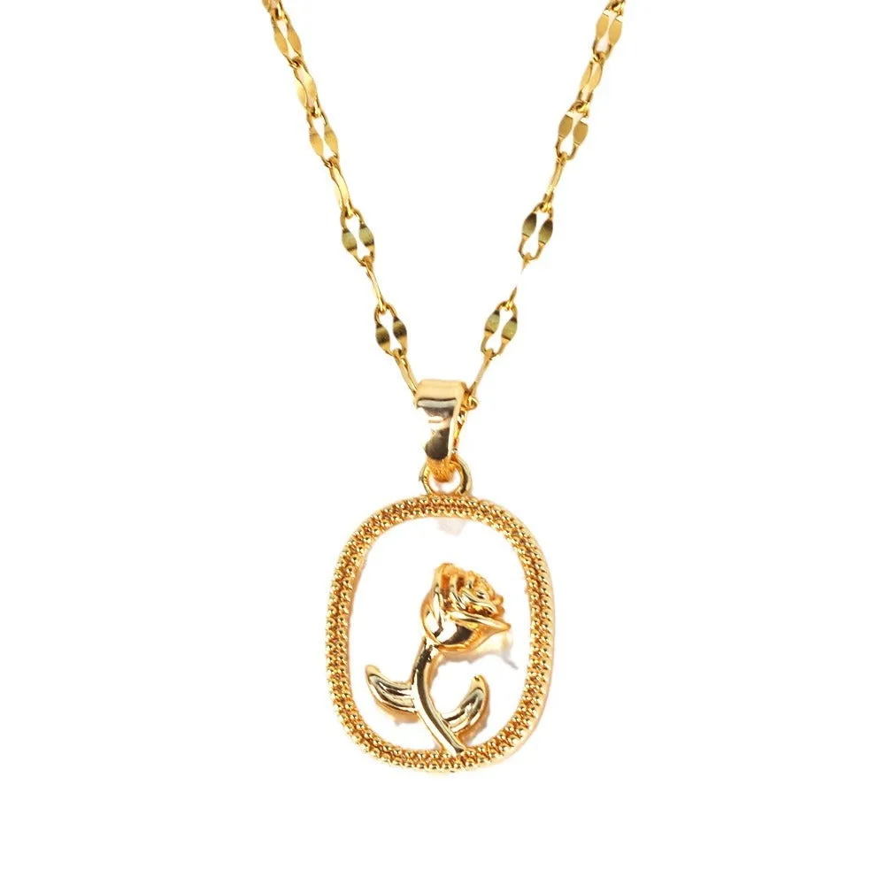 Moderate Luxury Petal Rose Flower Shell Necklaces