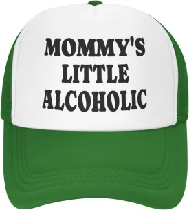 Mommy's Little Alcoholic Hat Funny Trucker Hats Mesh Baseball Cap, Adjustable Fishing Caps Hat for Men Women