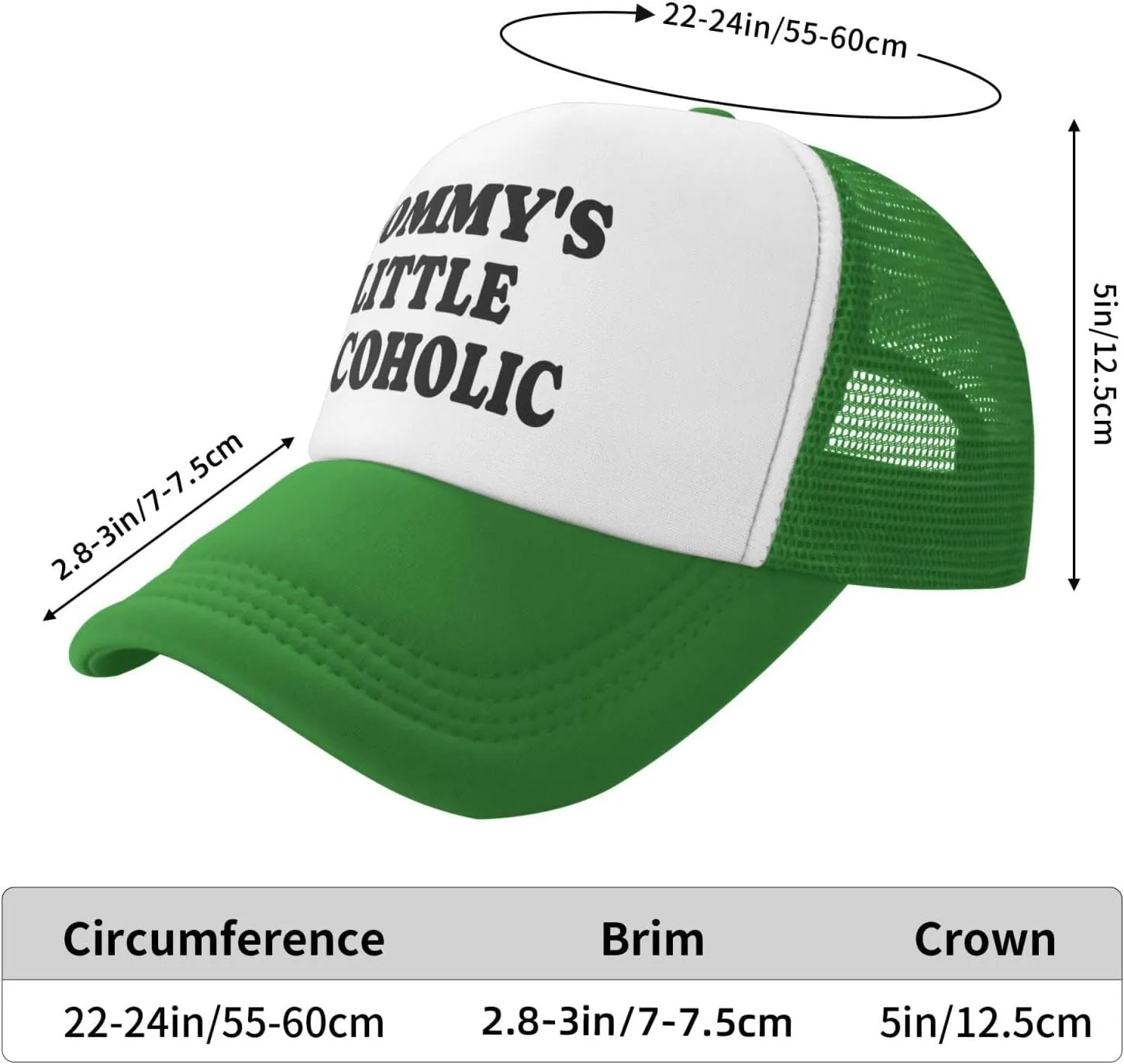Mommy's Little Alcoholic Hat Funny Trucker Hats Mesh Baseball Cap, Adjustable Fishing Caps Hat for Men Women
