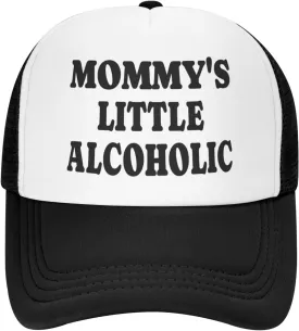 Mommy's Little Alcoholic Hat Funny Trucker Hats Mesh Baseball Cap, Adjustable Fishing Caps Hat for Men Women