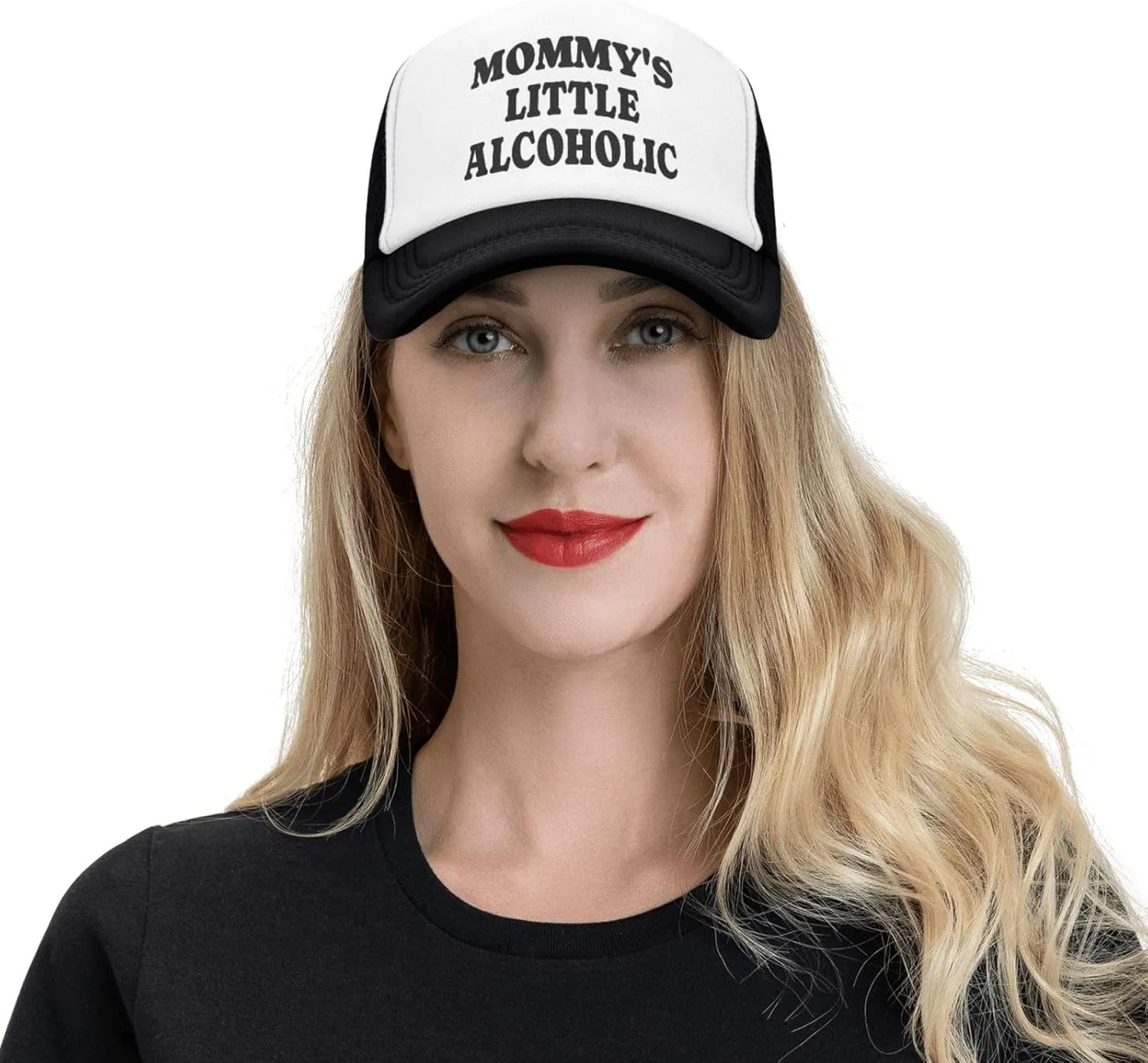 Mommy's Little Alcoholic Hat Funny Trucker Hats Mesh Baseball Cap, Adjustable Fishing Caps Hat for Men Women