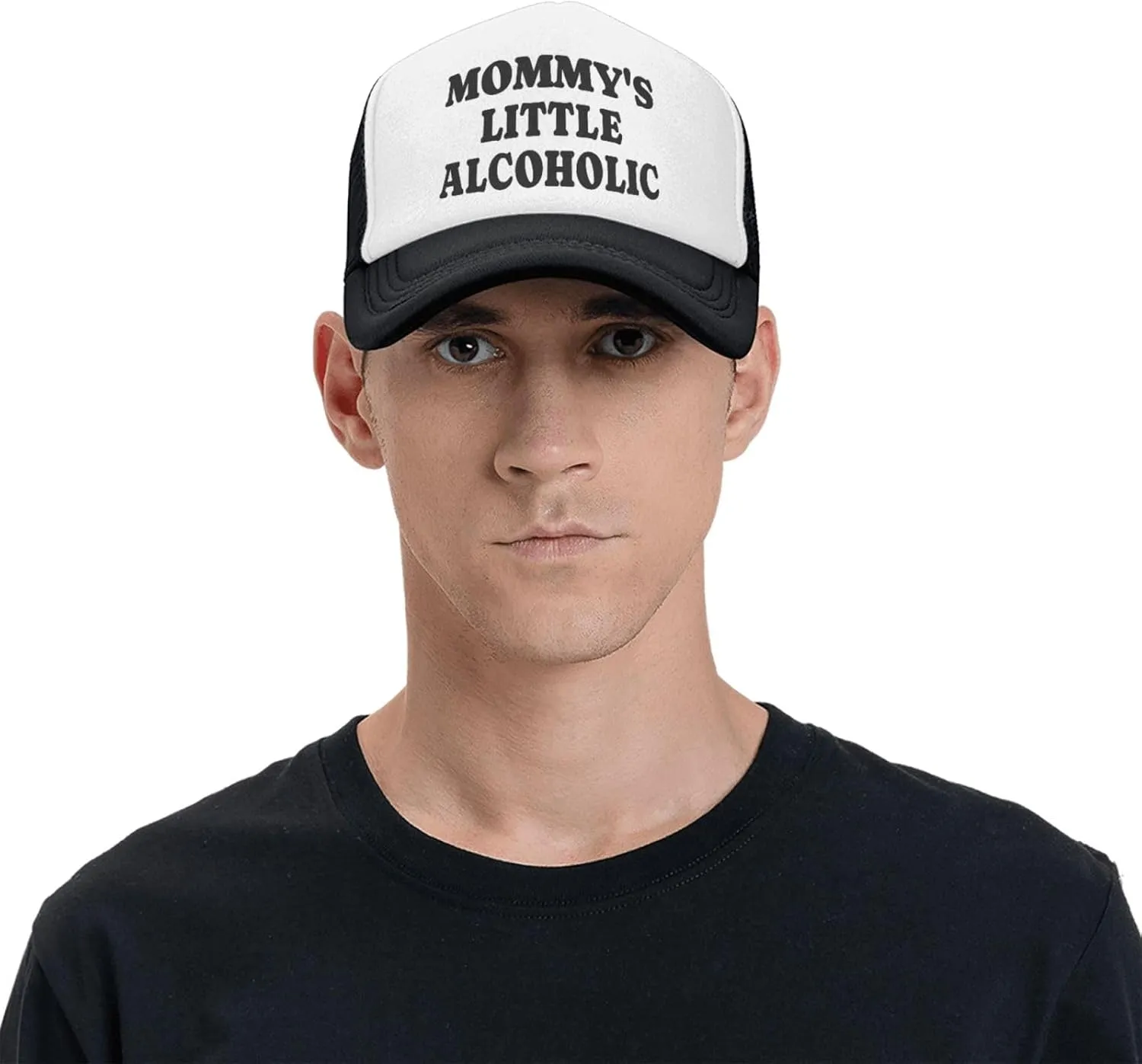 Mommy's Little Alcoholic Hat Funny Trucker Hats Mesh Baseball Cap, Adjustable Fishing Caps Hat for Men Women