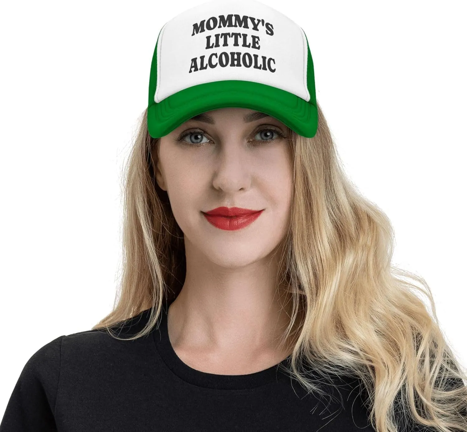 Mommy's Little Alcoholic Hat Funny Trucker Hats Mesh Baseball Cap, Adjustable Fishing Caps Hat for Men Women