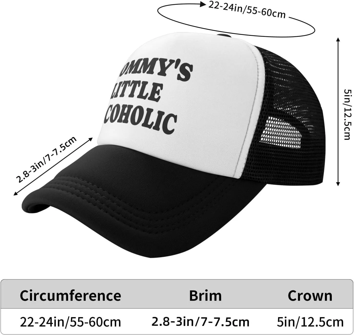 Mommy's Little Alcoholic Hat Funny Trucker Hats Mesh Baseball Cap, Adjustable Fishing Caps Hat for Men Women