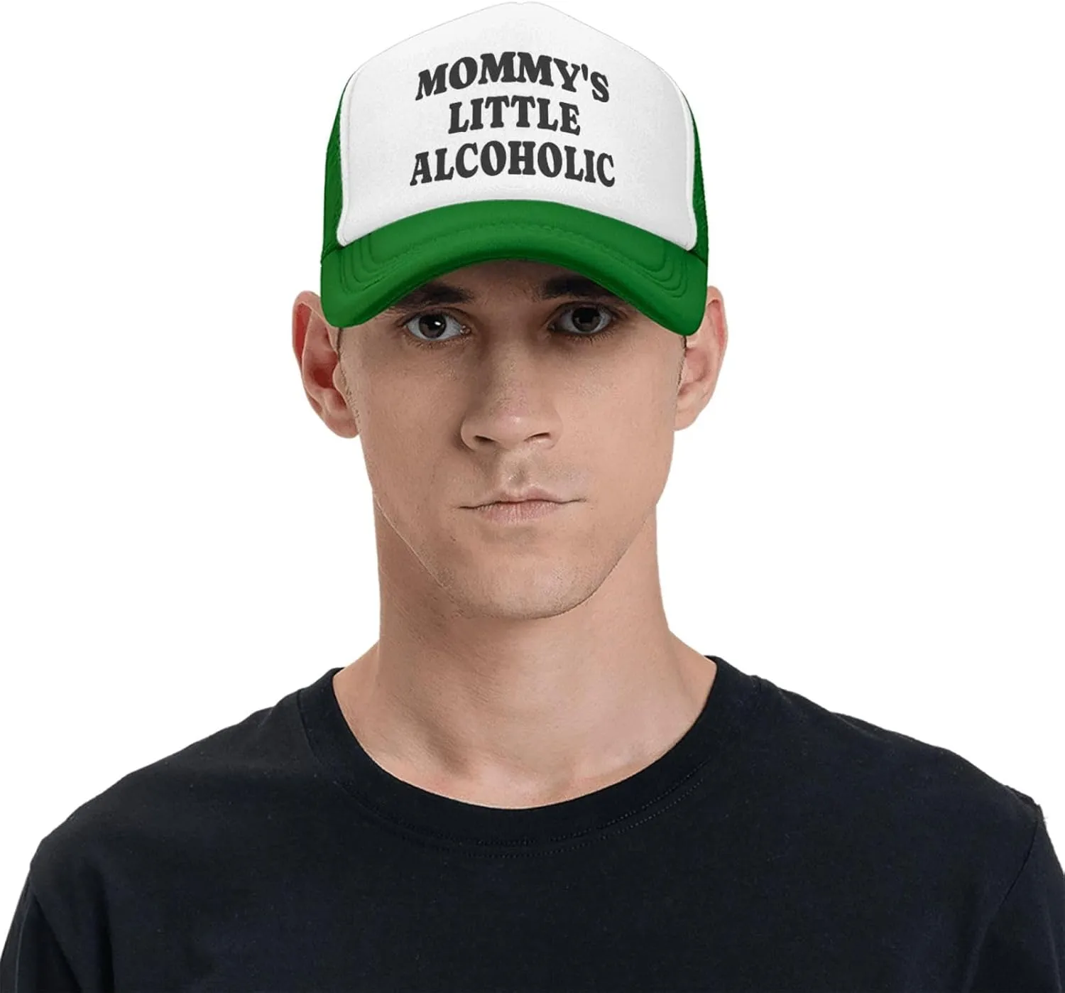 Mommy's Little Alcoholic Hat Funny Trucker Hats Mesh Baseball Cap, Adjustable Fishing Caps Hat for Men Women
