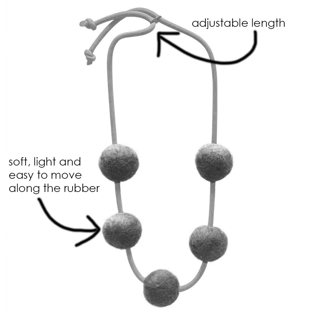 multi colour short felt necklace: chunky 5fb necklace