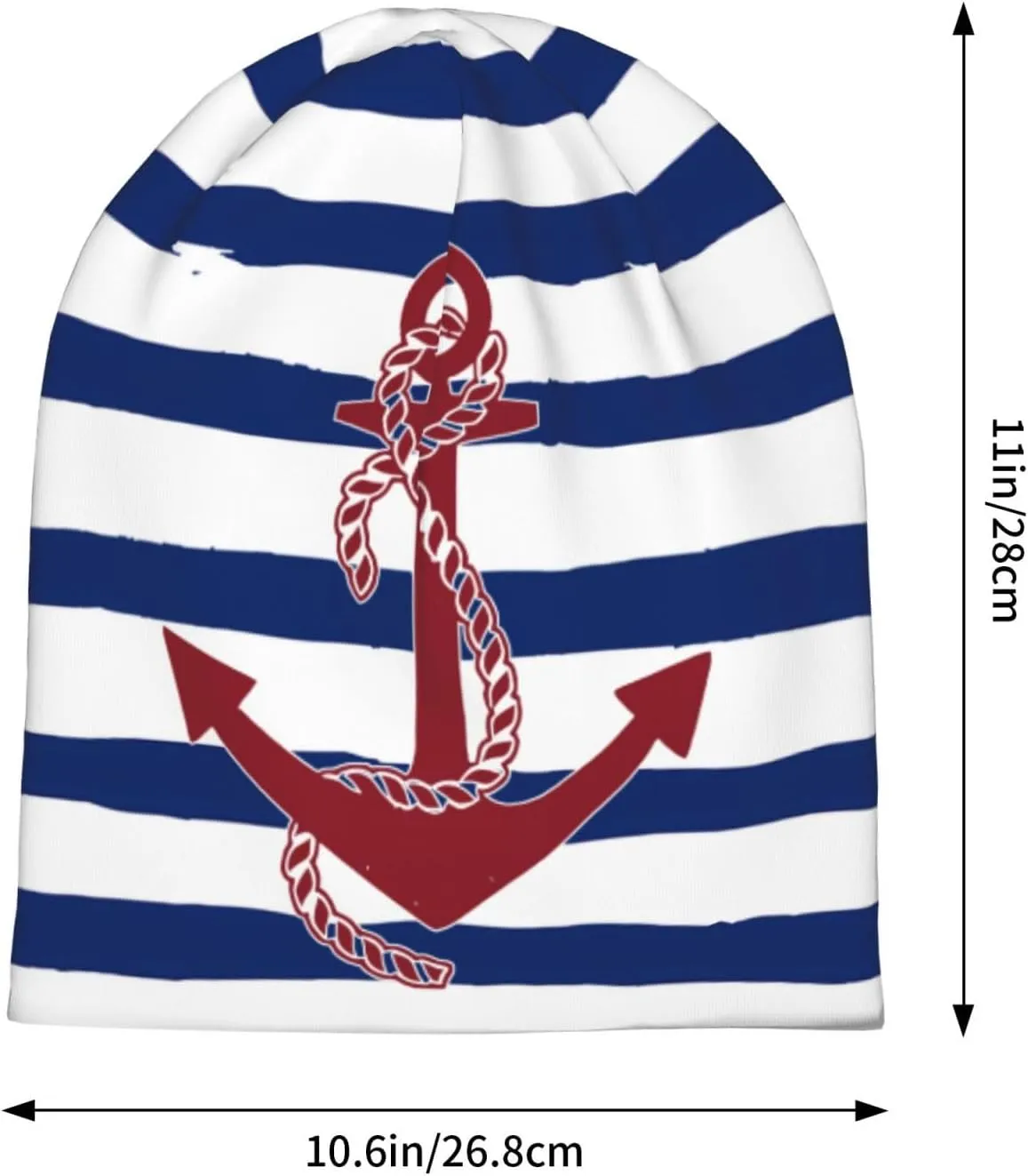 Nautical Anchor Knit Beanie Hat Adults Stretch Knitted Skull Beanies Cap Hats for Women Men