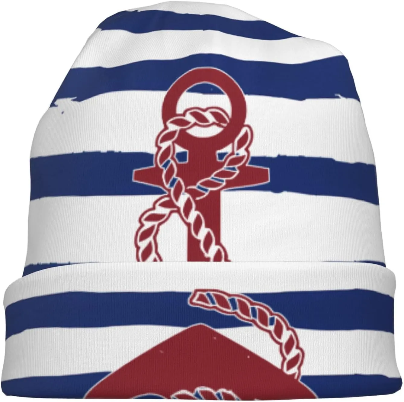 Nautical Anchor Knit Beanie Hat Adults Stretch Knitted Skull Beanies Cap Hats for Women Men