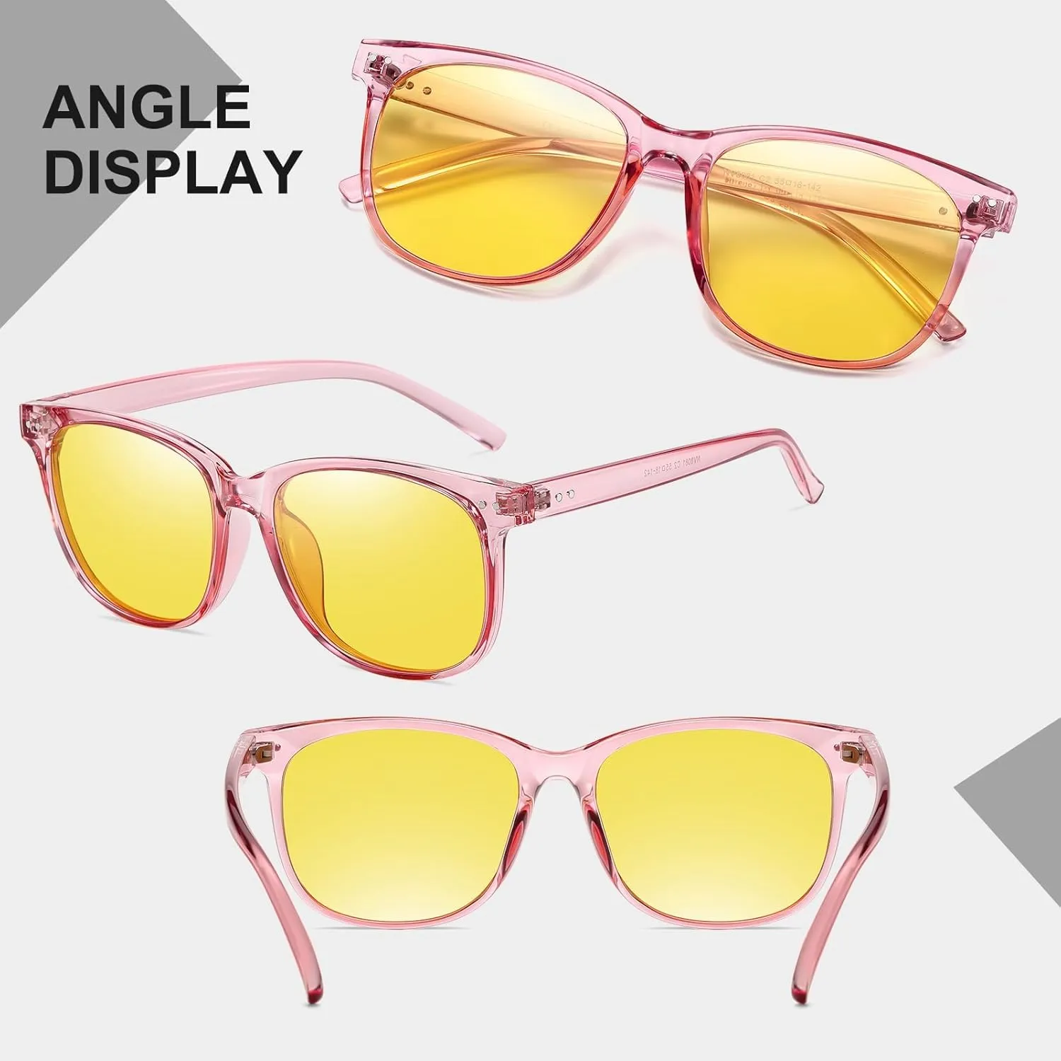Night Vision Driving Glasses Polarized Anti-glare, HD Yellow Tinted Glasses for Women Men