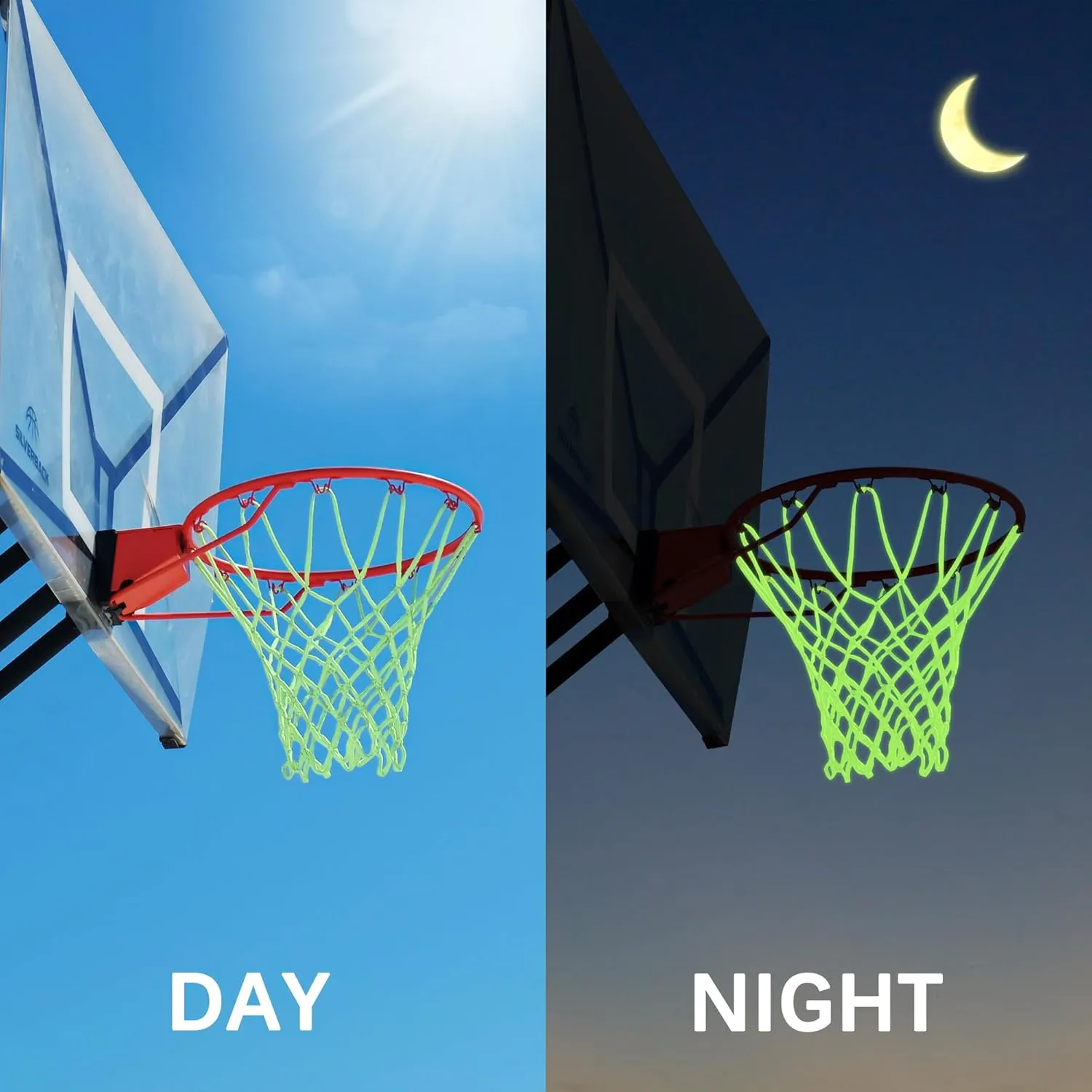 Outdoor Basketball Net - All Weather Anti Whip Replacement - 12 Loops