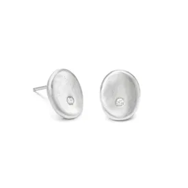 Oval Studs with Diamonds