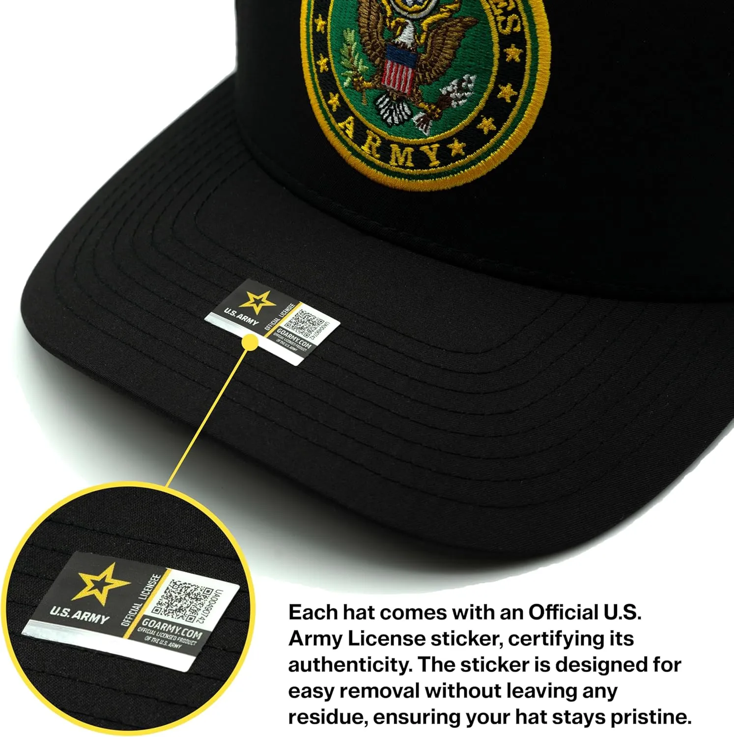 Retired US Army Veteran Hat Official Licensed Army Hat, Adjustable Baseball Cap for Men Tactical Hat