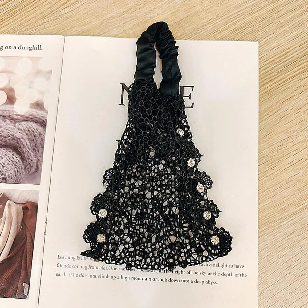 Retro Wide Rhinestone Cover Headband Hair Band Headdress Rhinestone Cover Head Pearl Headwear for Women(Coffee)