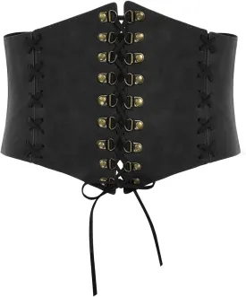 Scarlet Darkness Women Wide Belt Elastic Waist Belt Lace-up Corset Belts for Dress