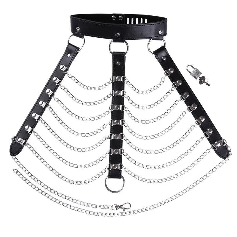 Sexy Body Chest Harness for Women with Many Chains / Body Harness Accessory in Gothic Fashion