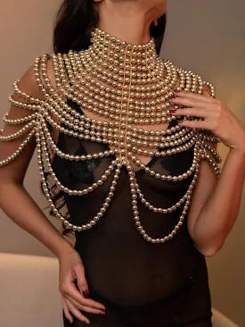 Sexy Golden Pearl Adjustable Size Body Chains
