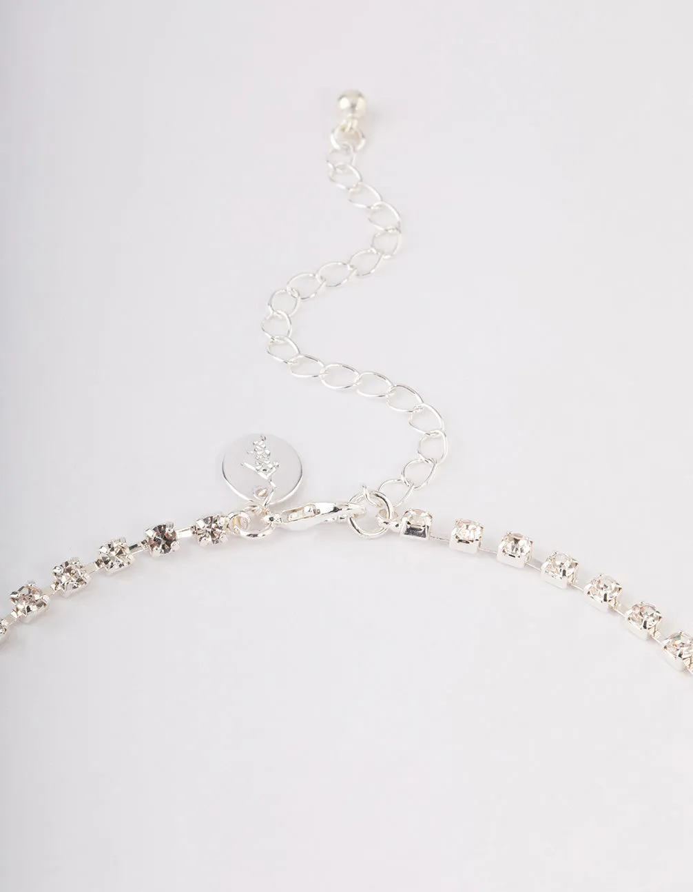 Silver Diamante Layered Statement Necklace