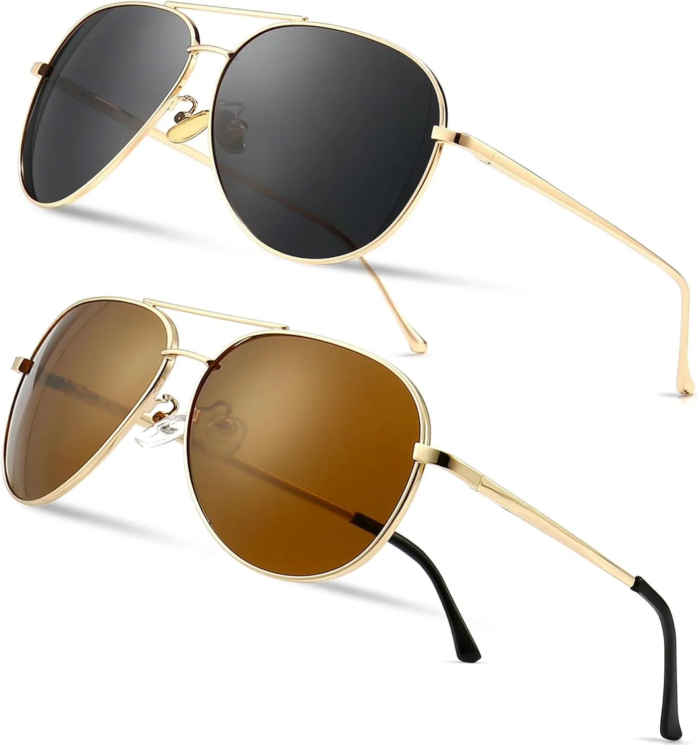 SUNGAIT Women's Lightweight Oversized Aviator Sunglasses - Mirrored Polarized Lens