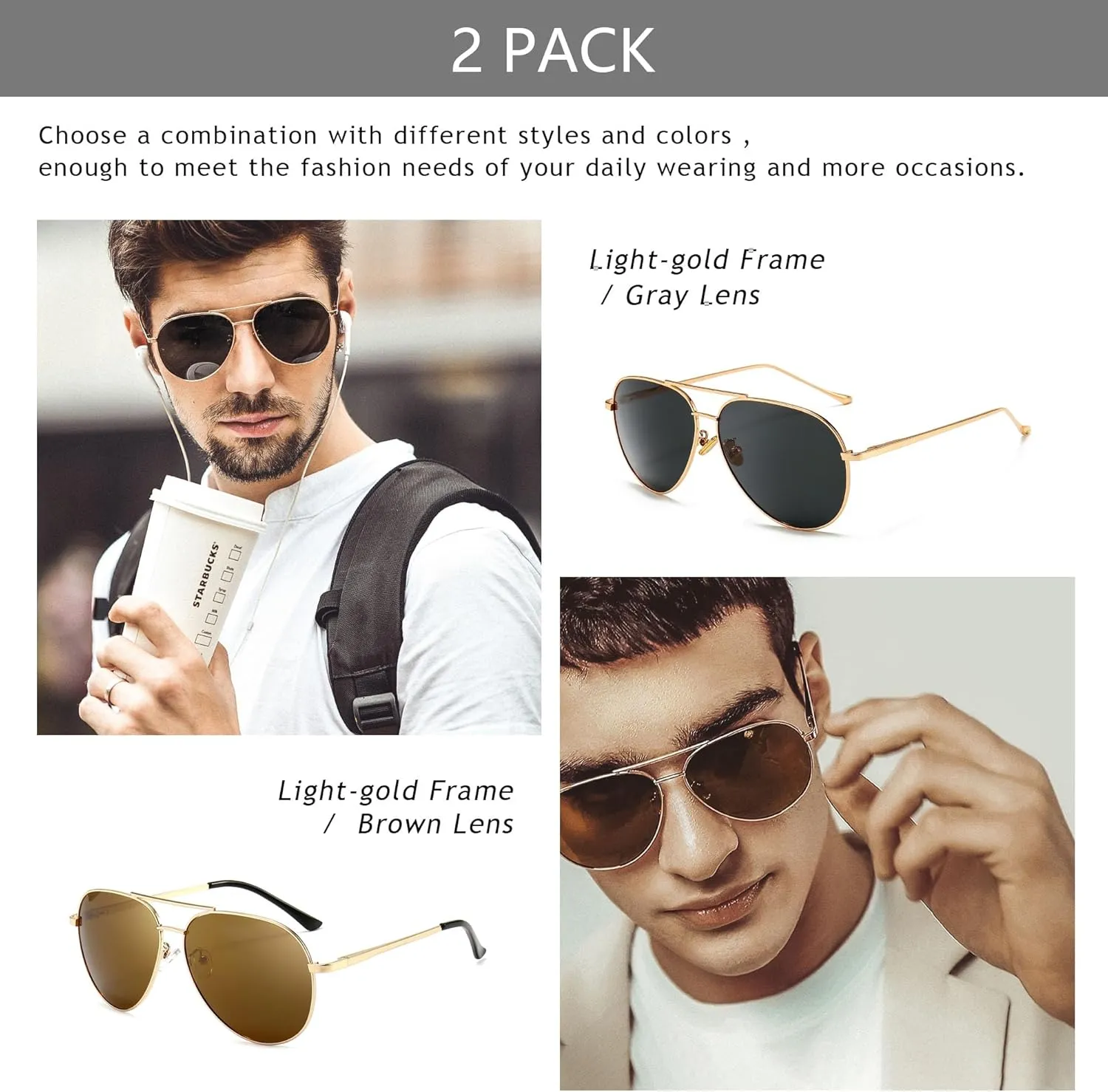 SUNGAIT Women's Lightweight Oversized Aviator Sunglasses - Mirrored Polarized Lens