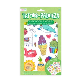Tattoo-Palooza Temporary Tattoos - Cute Doodle World - 3 Sheets
