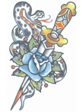 Tattoo Vintage Snake Dagger