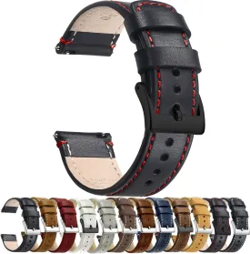 Top Grain Leather Watch Band, Quick Release Genuine Leather, 20mm 22mm Watch Strap for Men and Women