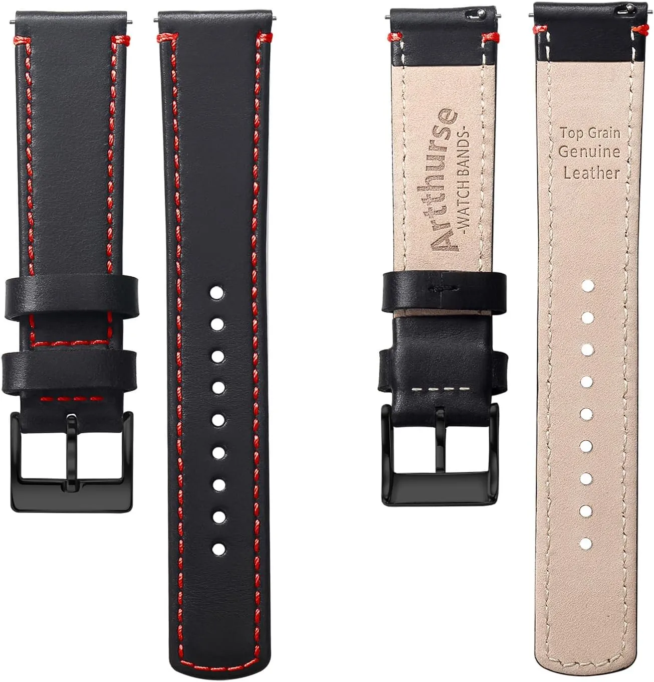 Top Grain Leather Watch Band, Quick Release Genuine Leather, 20mm 22mm Watch Strap for Men and Women