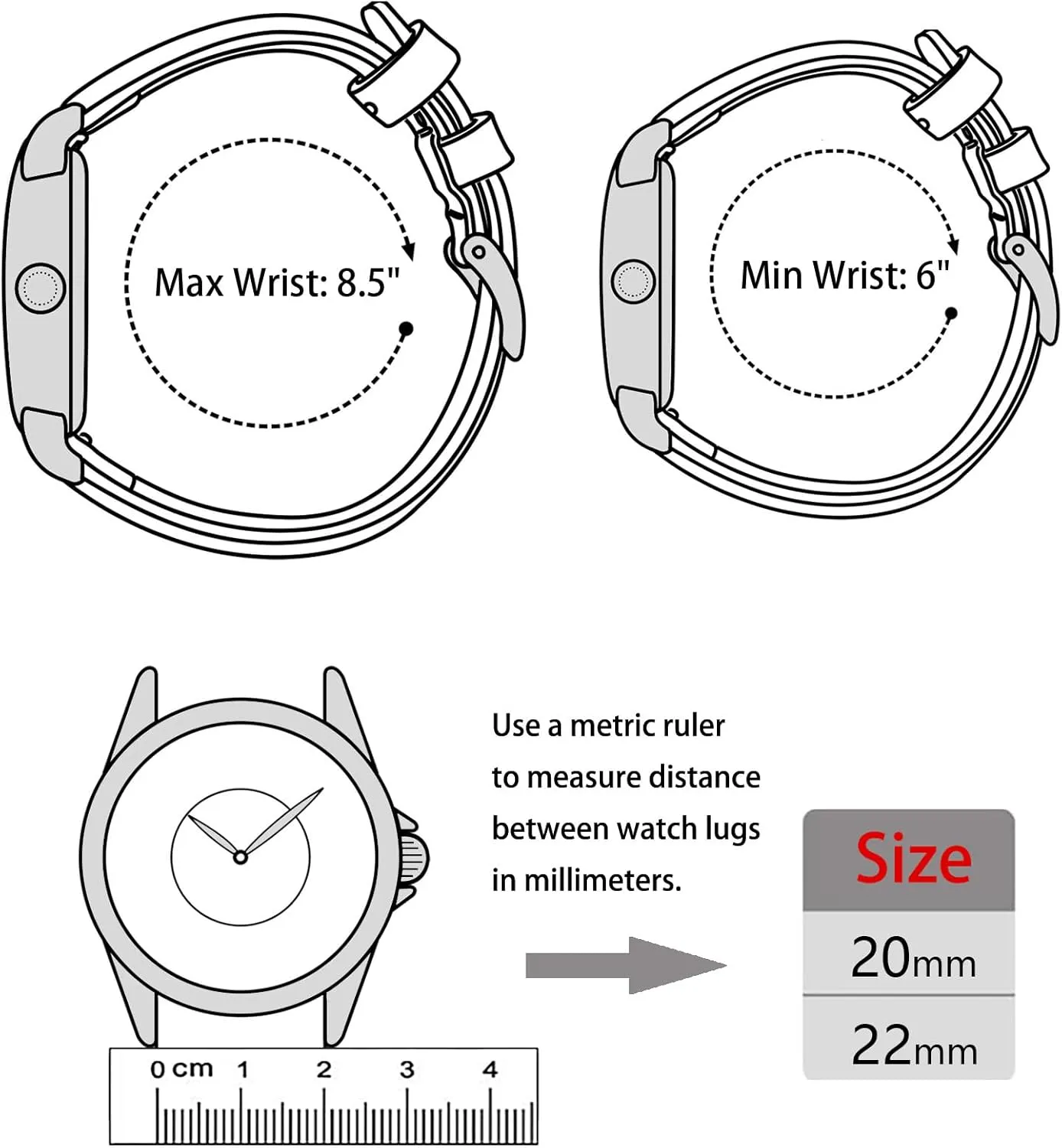Top Grain Leather Watch Band, Quick Release Genuine Leather, 20mm 22mm Watch Strap for Men and Women