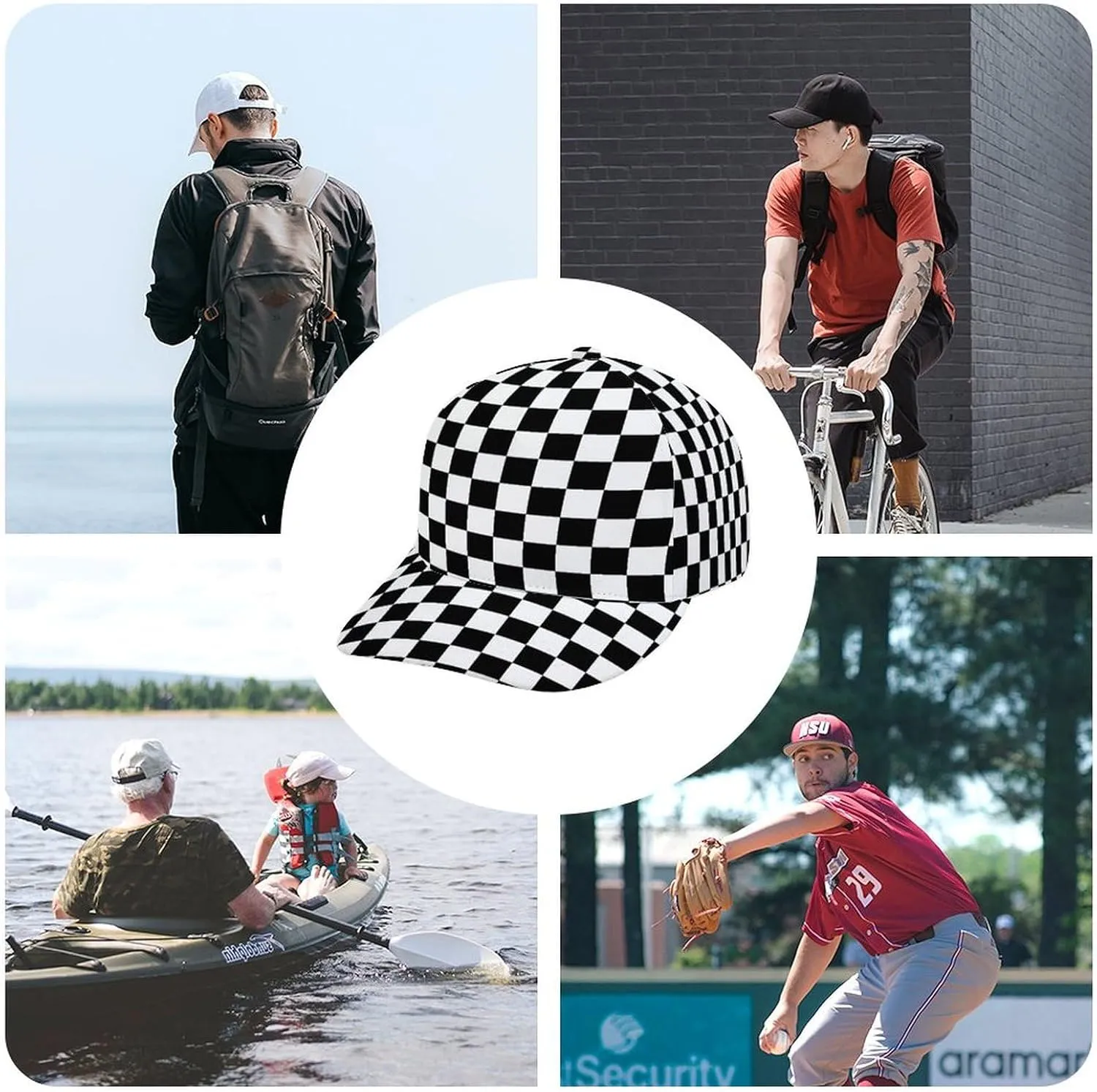 Unisex Snapback Baseball Cap Cool Hip Hop Hat for Outdoor Activities