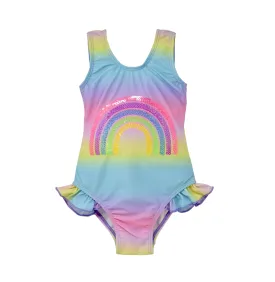 UPF 50  Simone Sequin Hip Ruffle Swimsuit - E