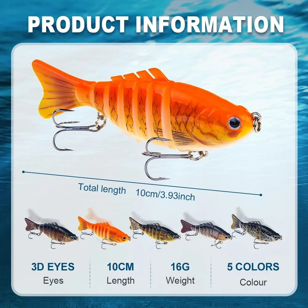 Upgraded Robotic Fishing Lure, 2025 New 3D Swimming Bait for Freshwater & Saltwater, Fishing Gear Attracts Fishing Lures Walleye Trout Bass Fishing Hook