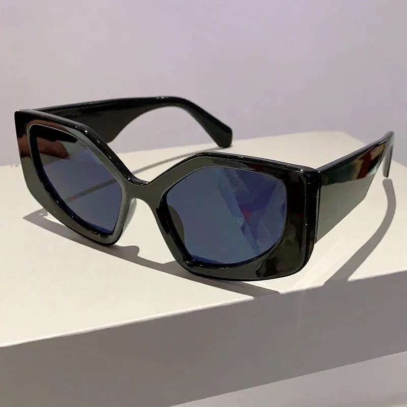 VAIGE Vibrant Multi-Gradient Polygon Sunglasses - Colorful UV400 Shades