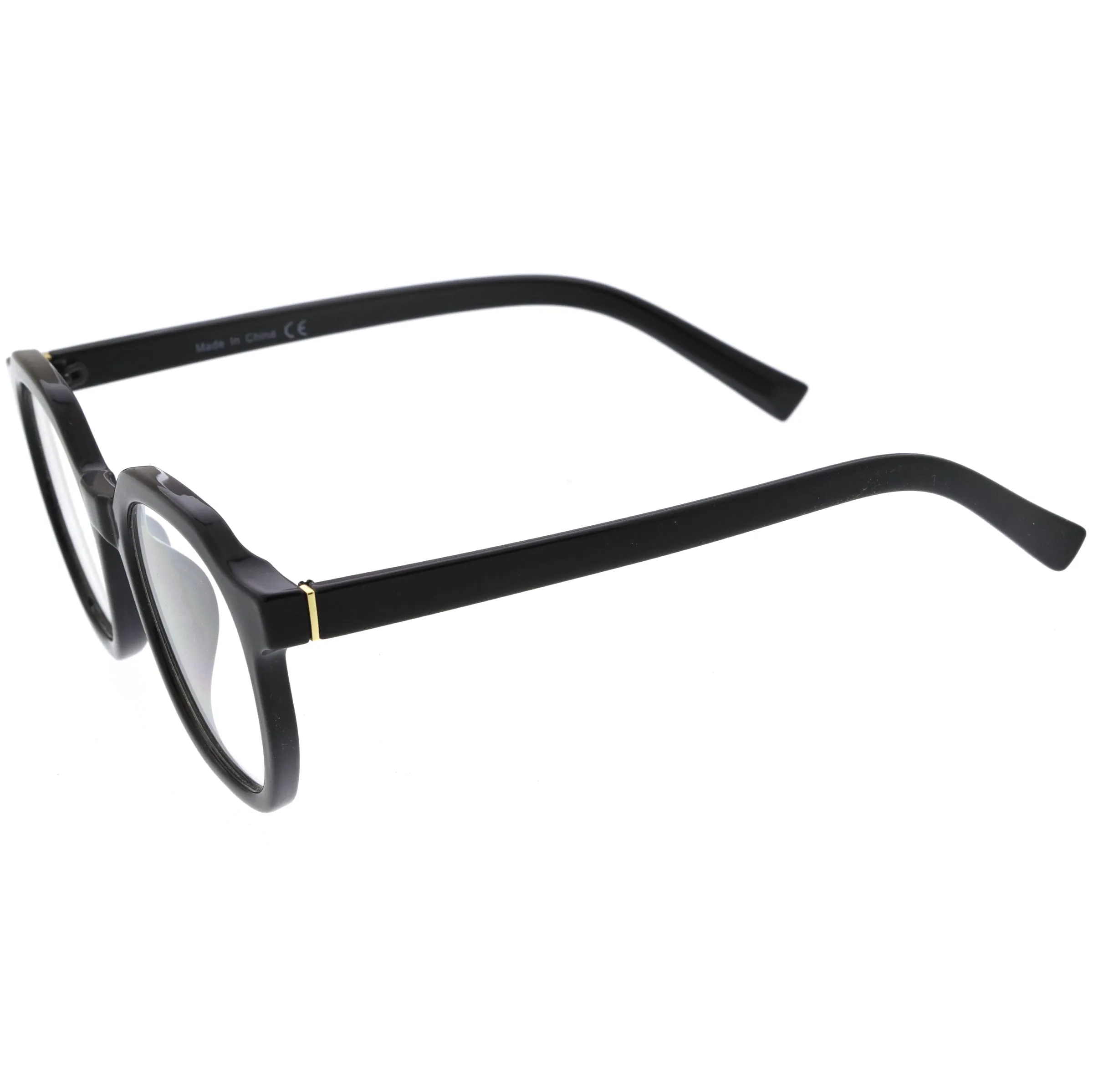 Vintage Inspired Blue Light Blocking Clear Lens P3 Horn Rimmed Glasses D088