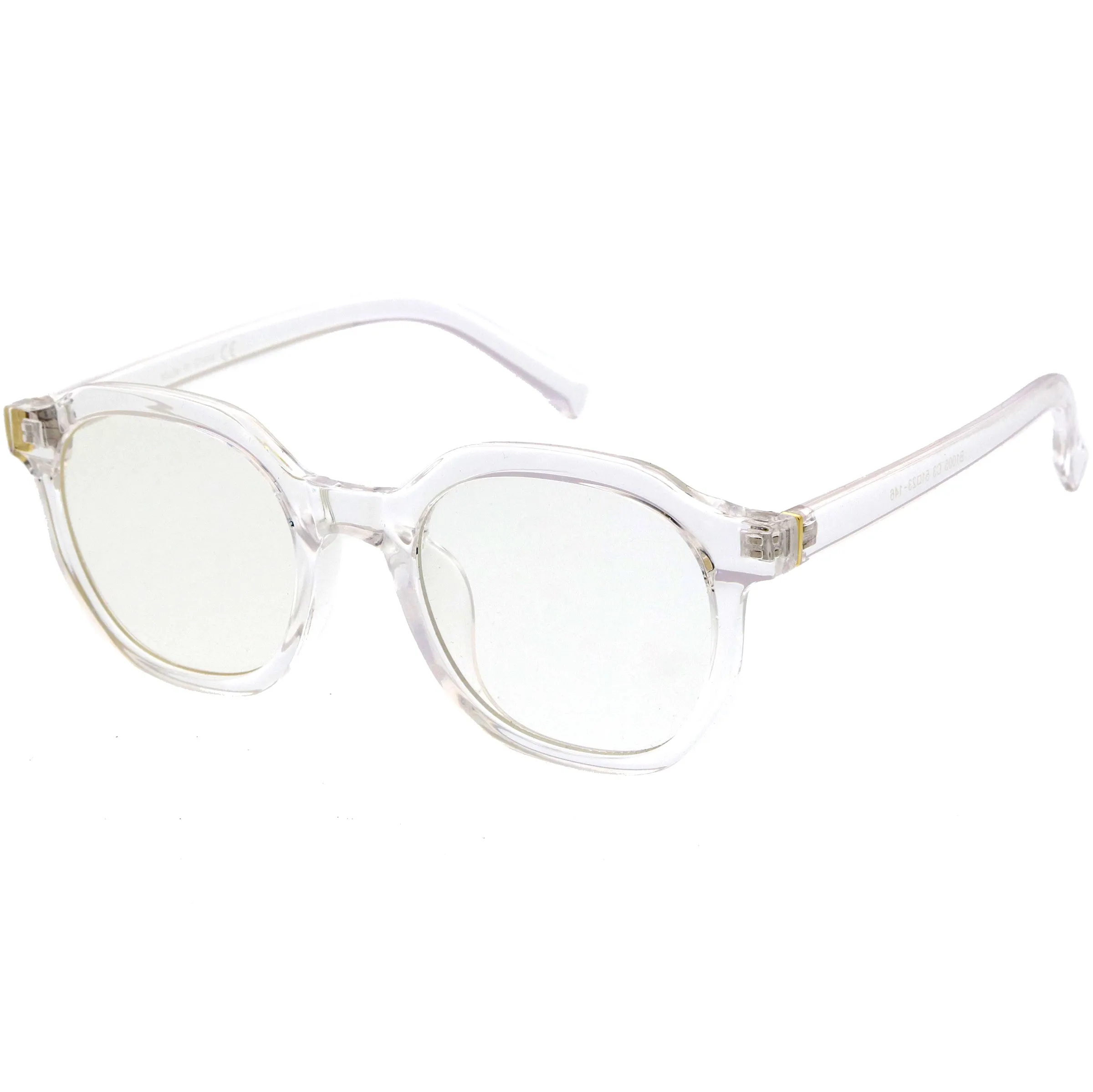 Vintage Inspired Blue Light Blocking Clear Lens P3 Horn Rimmed Glasses D088
