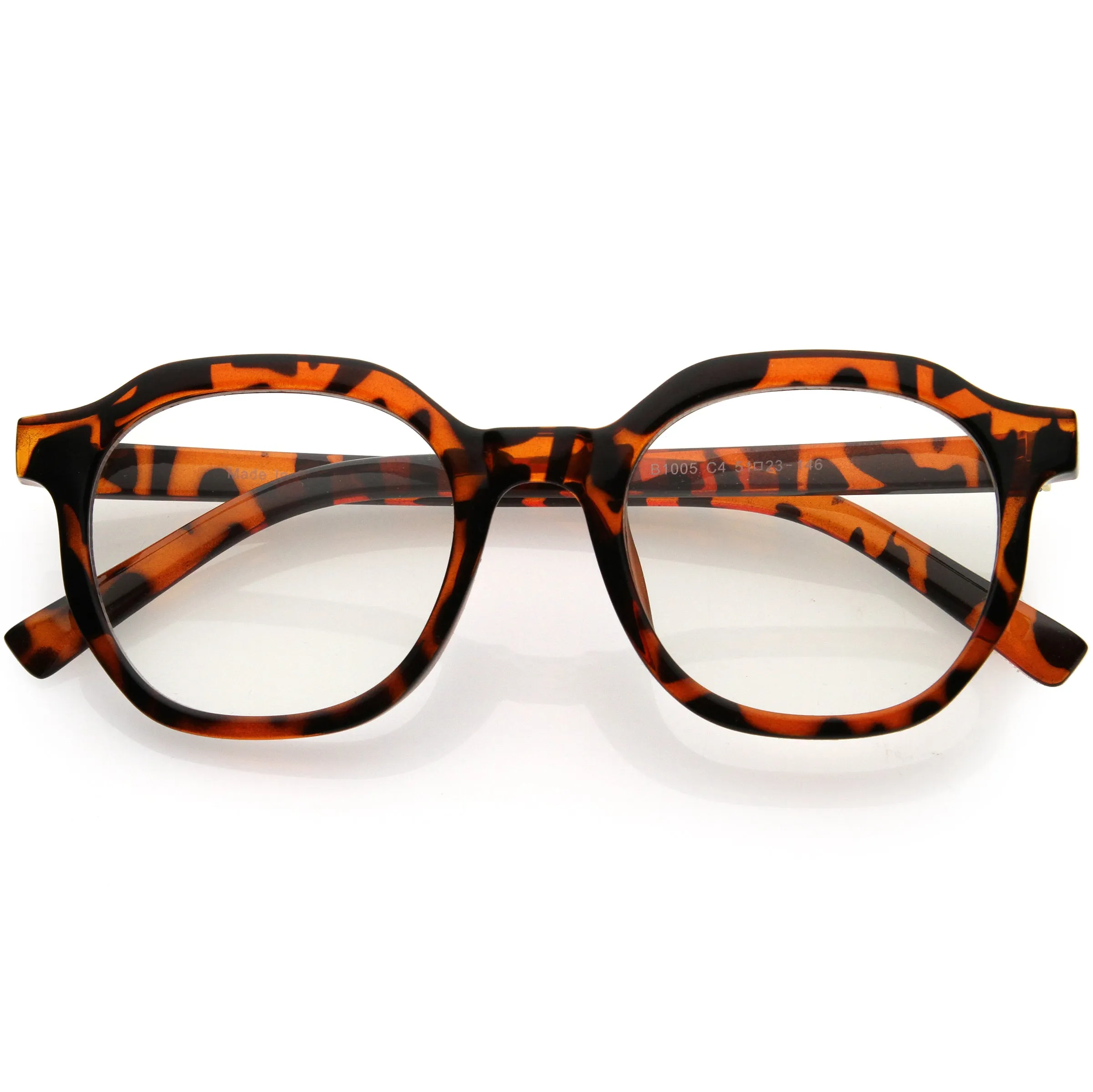 Vintage Inspired Blue Light Blocking Clear Lens P3 Horn Rimmed Glasses D088