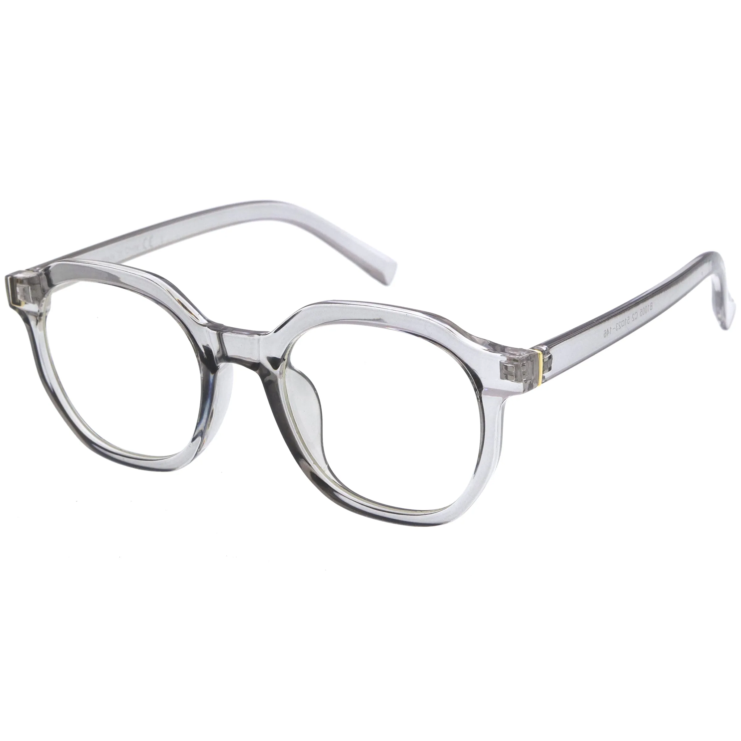 Vintage Inspired Blue Light Blocking Clear Lens P3 Horn Rimmed Glasses D088