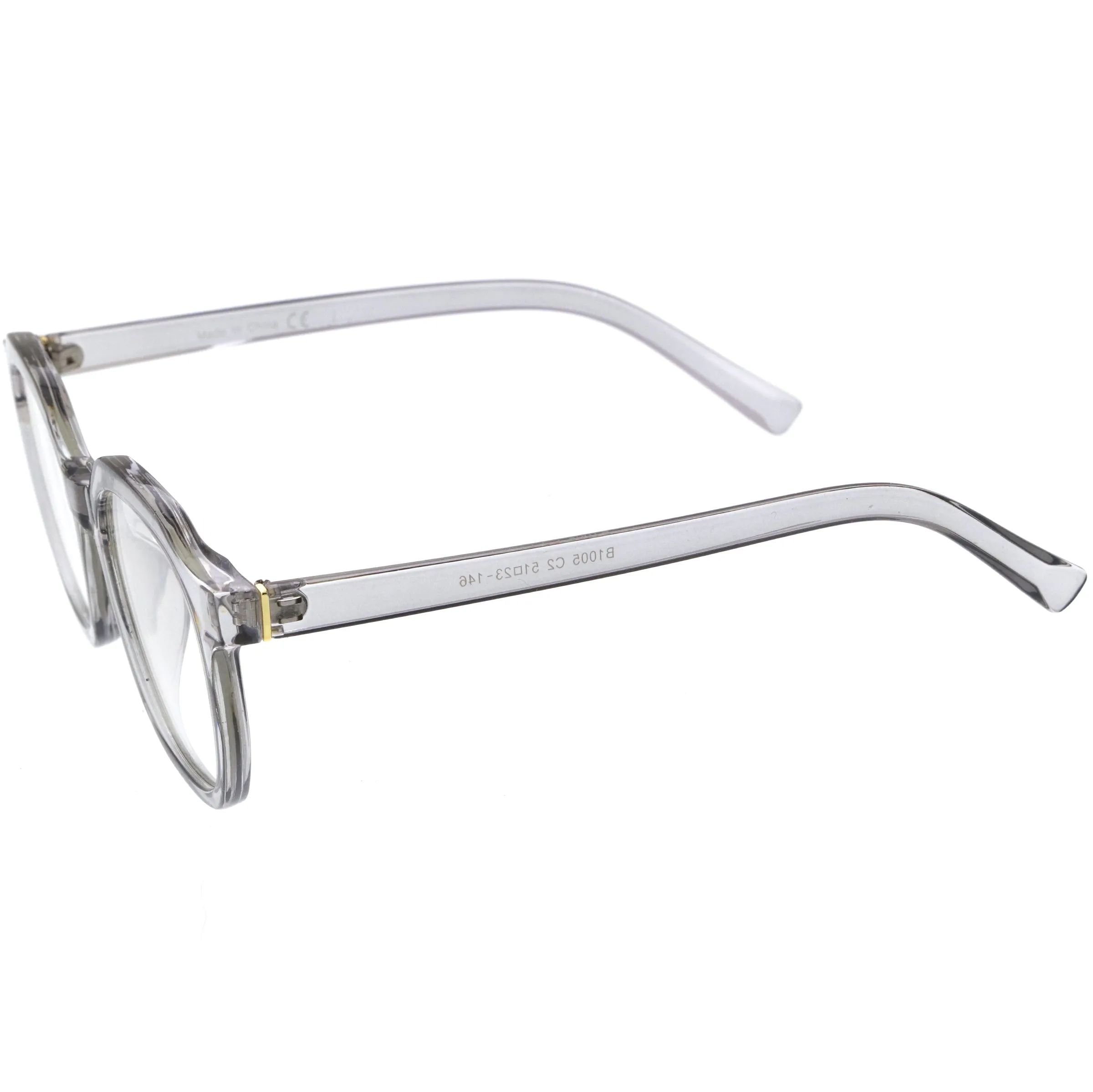 Vintage Inspired Blue Light Blocking Clear Lens P3 Horn Rimmed Glasses D088