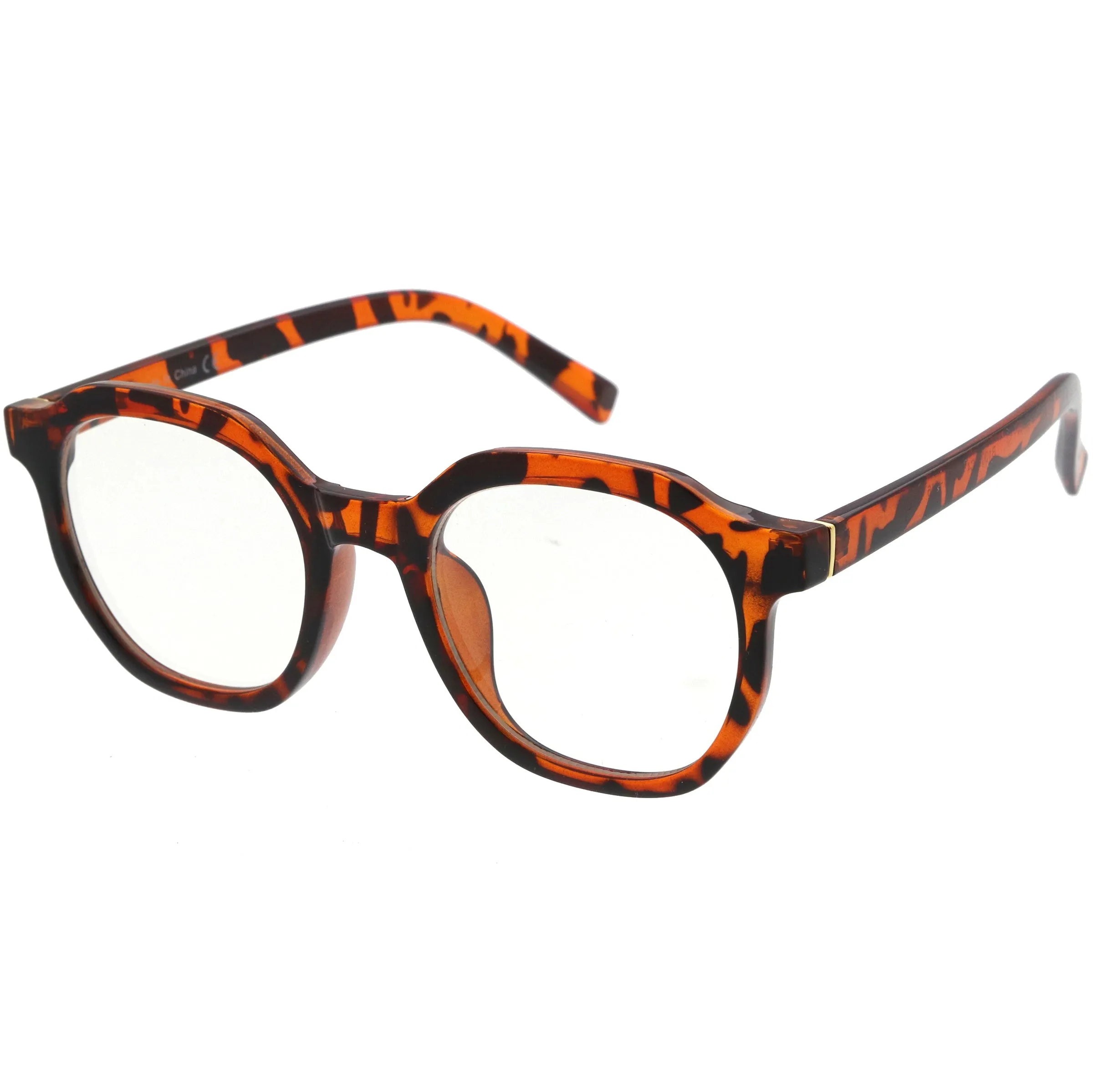 Vintage Inspired Blue Light Blocking Clear Lens P3 Horn Rimmed Glasses D088