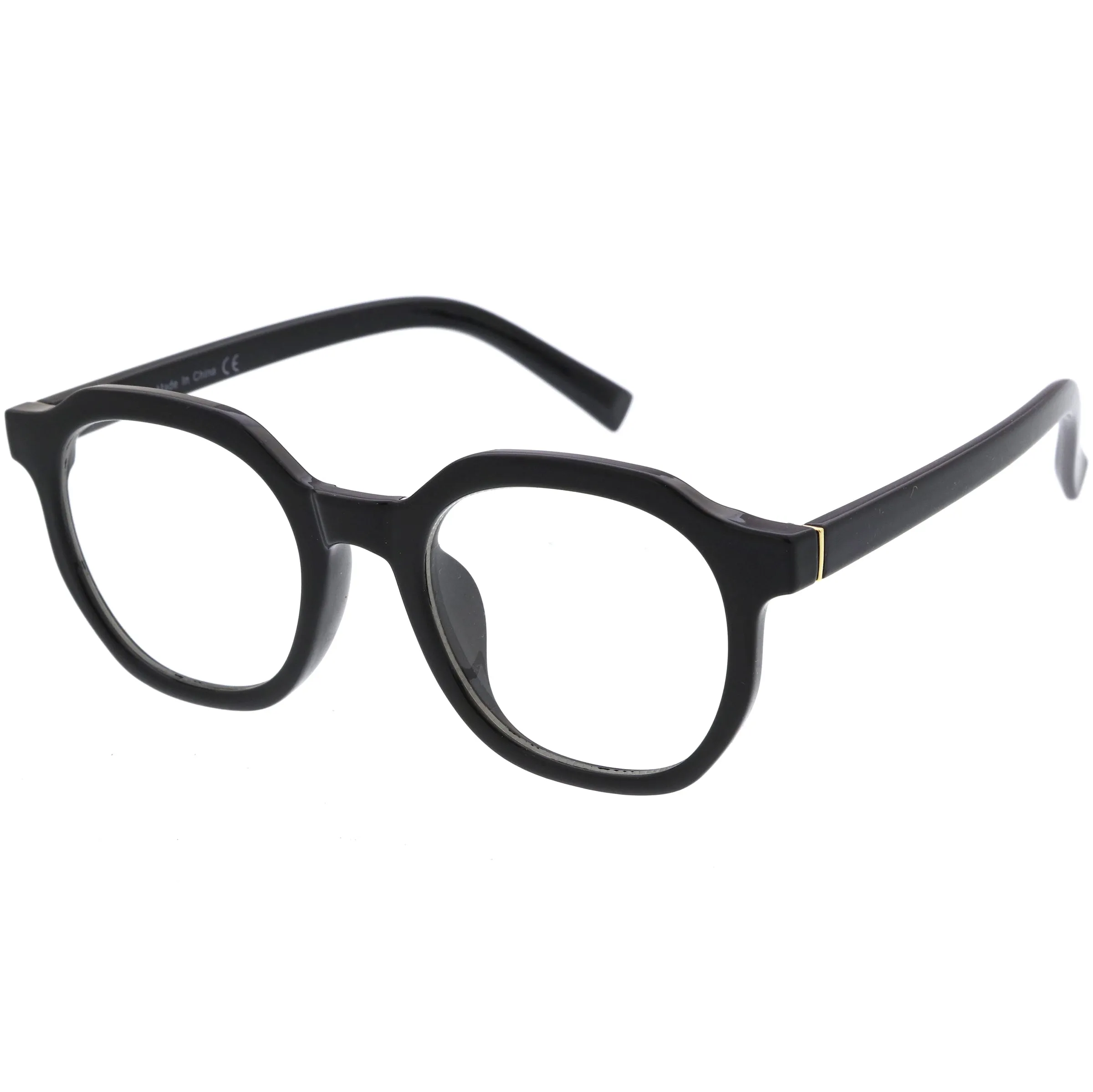 Vintage Inspired Blue Light Blocking Clear Lens P3 Horn Rimmed Glasses D088