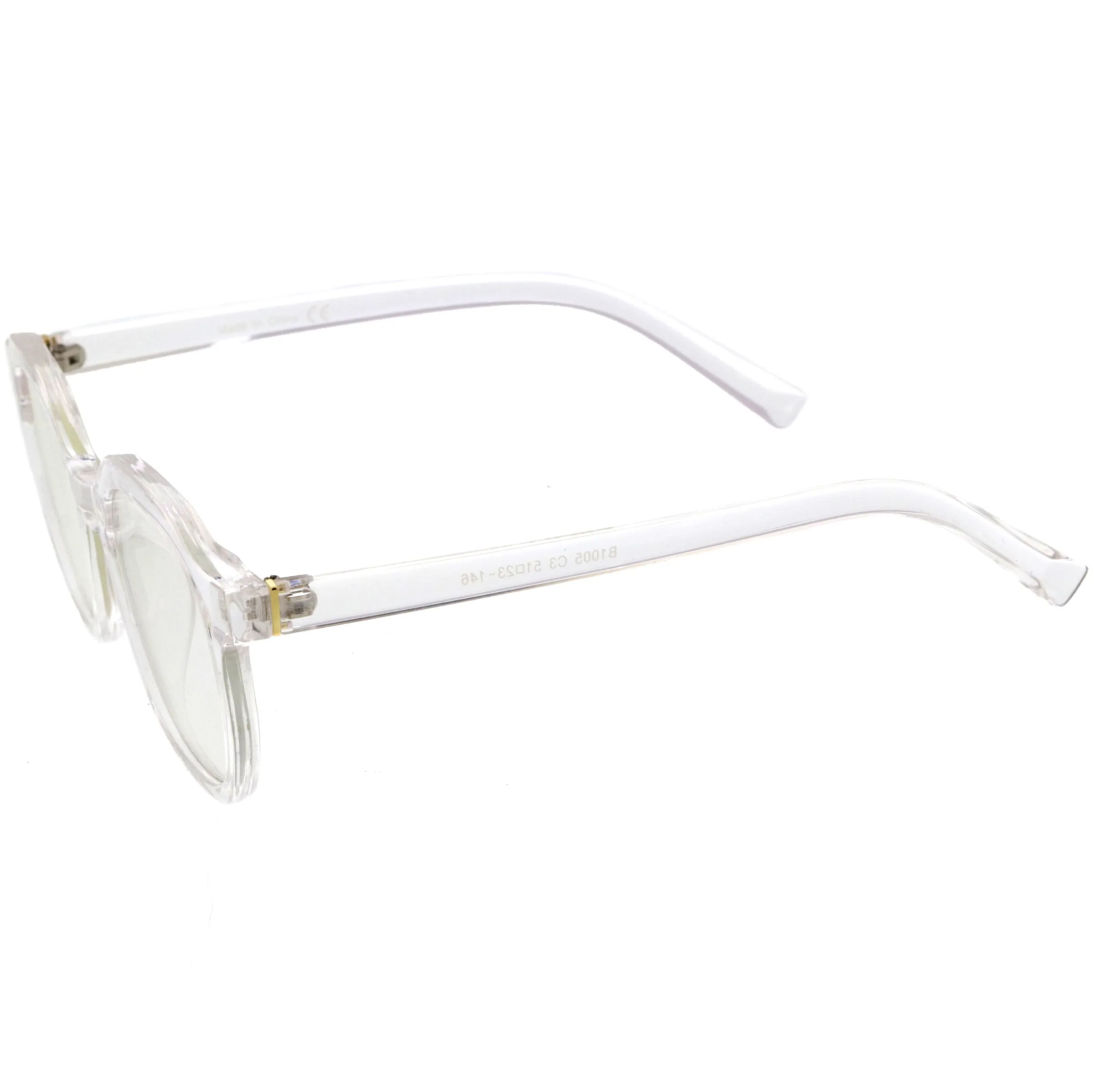Vintage Inspired Blue Light Blocking Clear Lens P3 Horn Rimmed Glasses D088