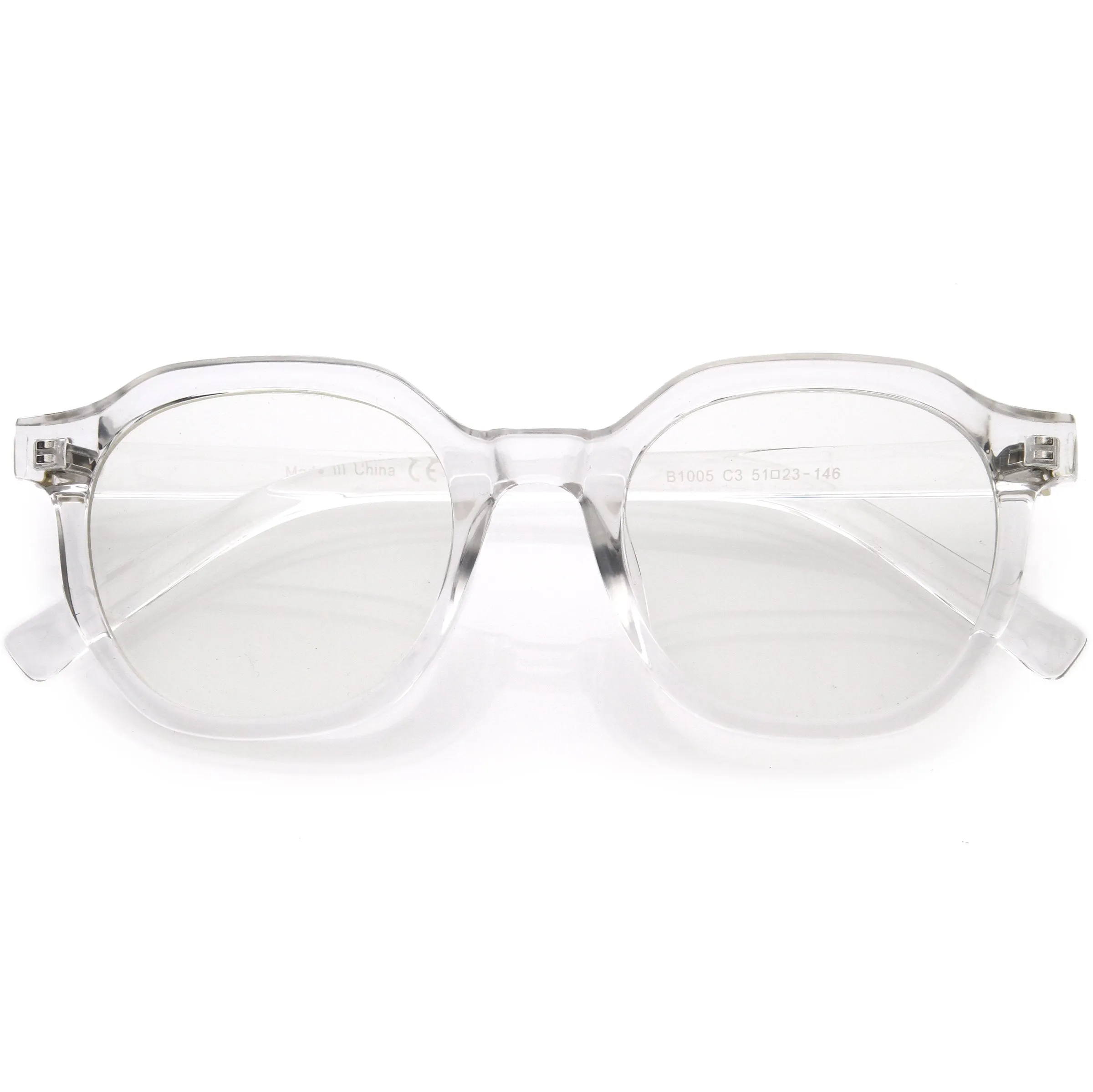 Vintage Inspired Blue Light Blocking Clear Lens P3 Horn Rimmed Glasses D088