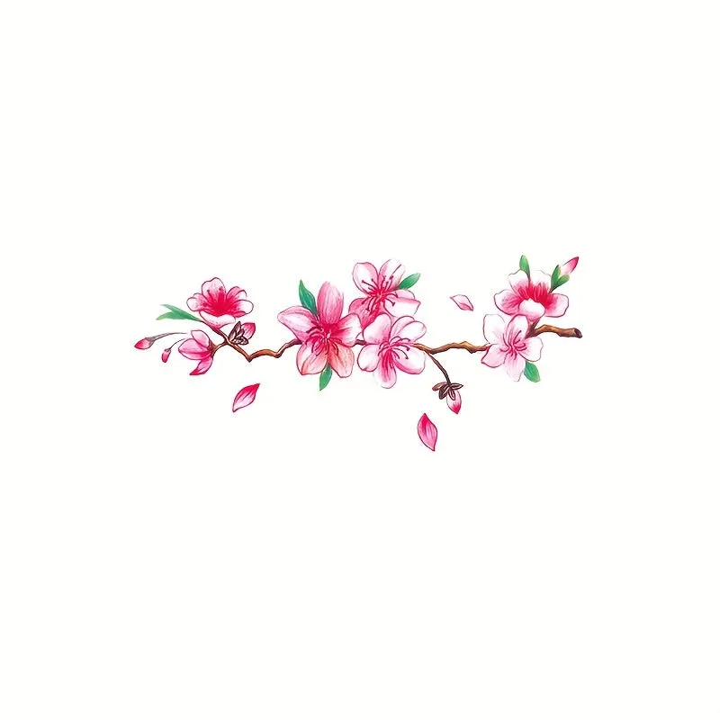 Waterproof Cherry Blossom Temporary Tattoos NonToxic Body Art Stickers