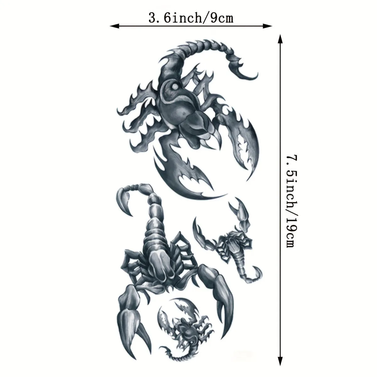 Waterproof scorpion temporary tattoo for longlasting body art