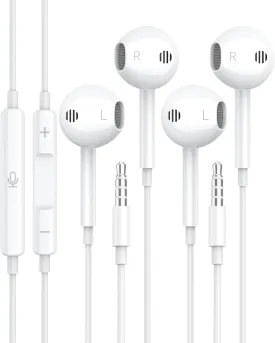 Wired Earbuds for iPhone 3.5mm Headphones with Mic for Chromebook HiFi Stereo Volume Contriol Clear Call Headphones for USB C to 3.5mm Adapter for iPad Samsung Switch PC Laptop