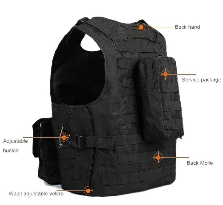 WLS Buckle Tape Belts Multi Pockets Vest